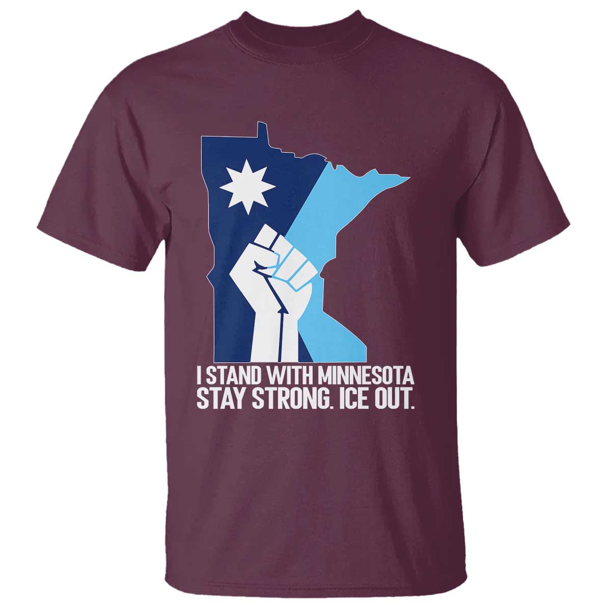 I Stand With Minnesota T Shirt Minnesota Flag Anti ICE Immigration Protest Resist