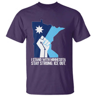 I Stand With Minnesota T Shirt Minnesota Flag Anti ICE Immigration Protest Resist