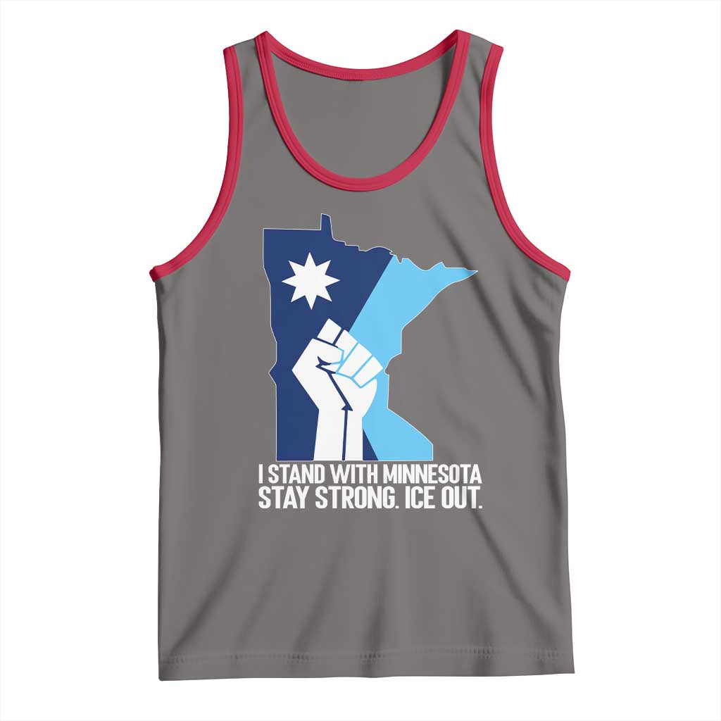 I Stand With Minnesota Tank Top Minnesota Flag Anti ICE Immigration Protest Resist