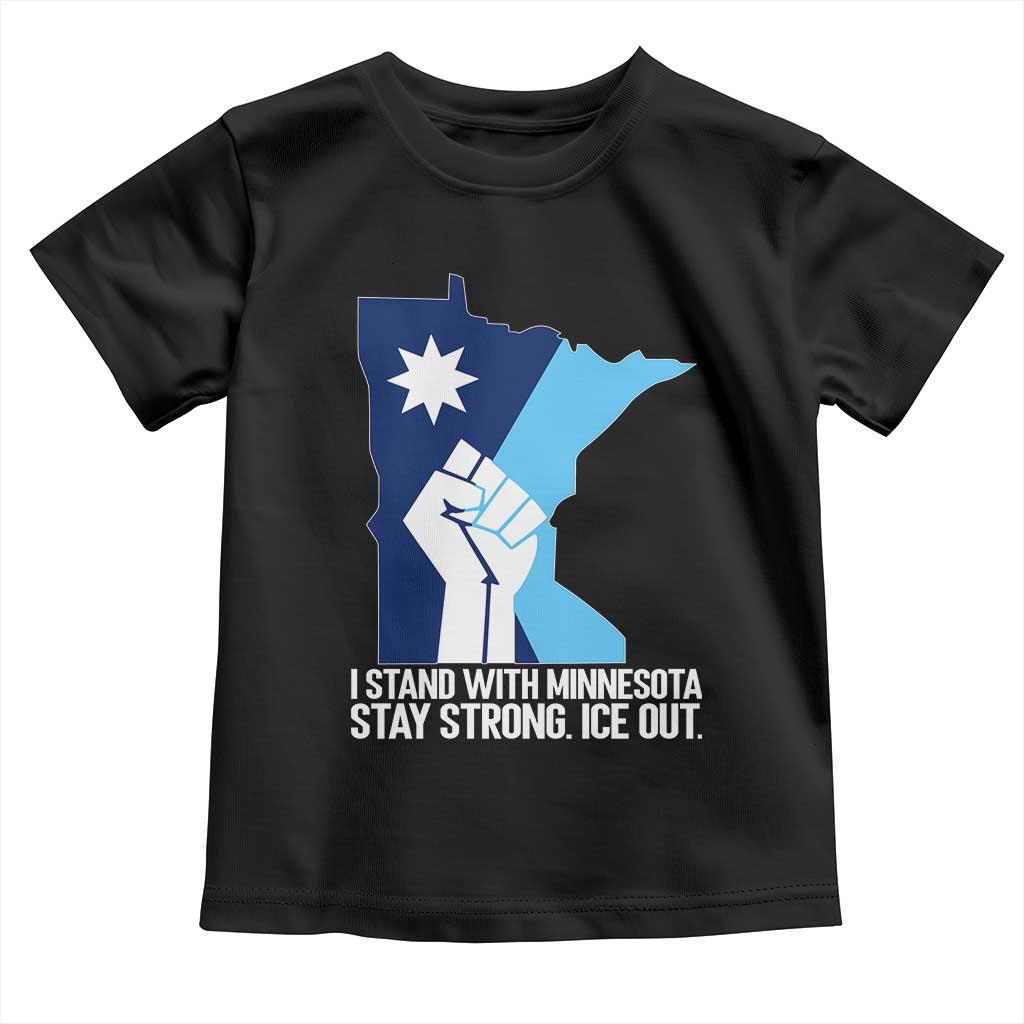 I Stand With Minnesota Toddler T Shirt Minnesota Flag Anti ICE Immigration Protest Resist