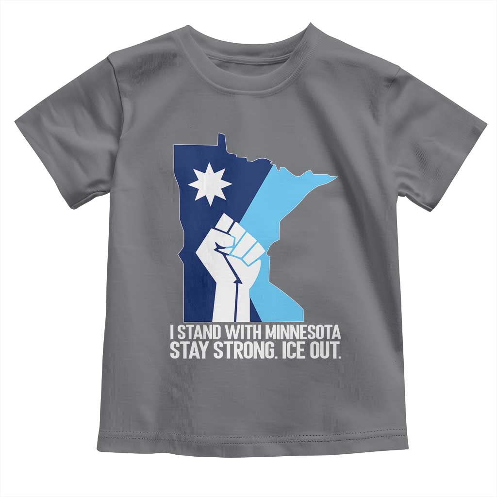 I Stand With Minnesota Toddler T Shirt Minnesota Flag Anti ICE Immigration Protest Resist