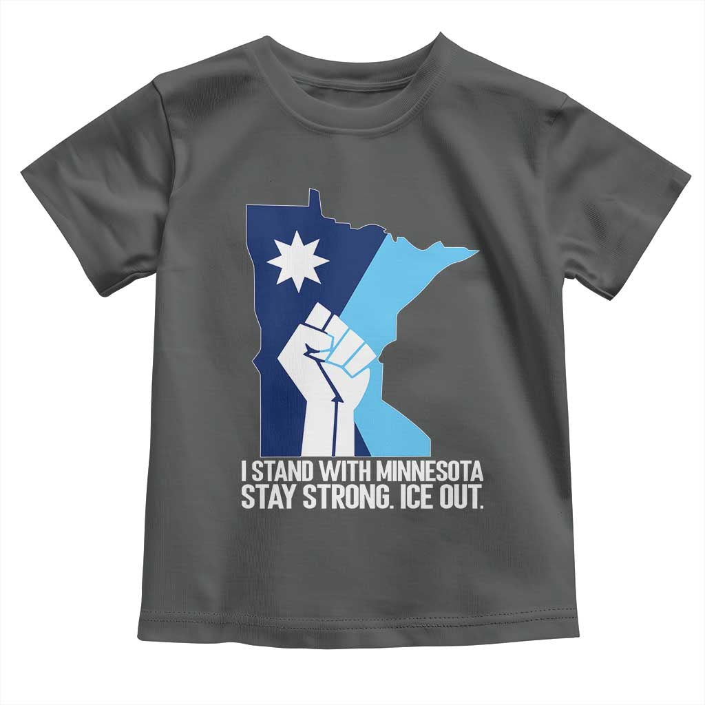 I Stand With Minnesota Toddler T Shirt Minnesota Flag Anti ICE Immigration Protest Resist