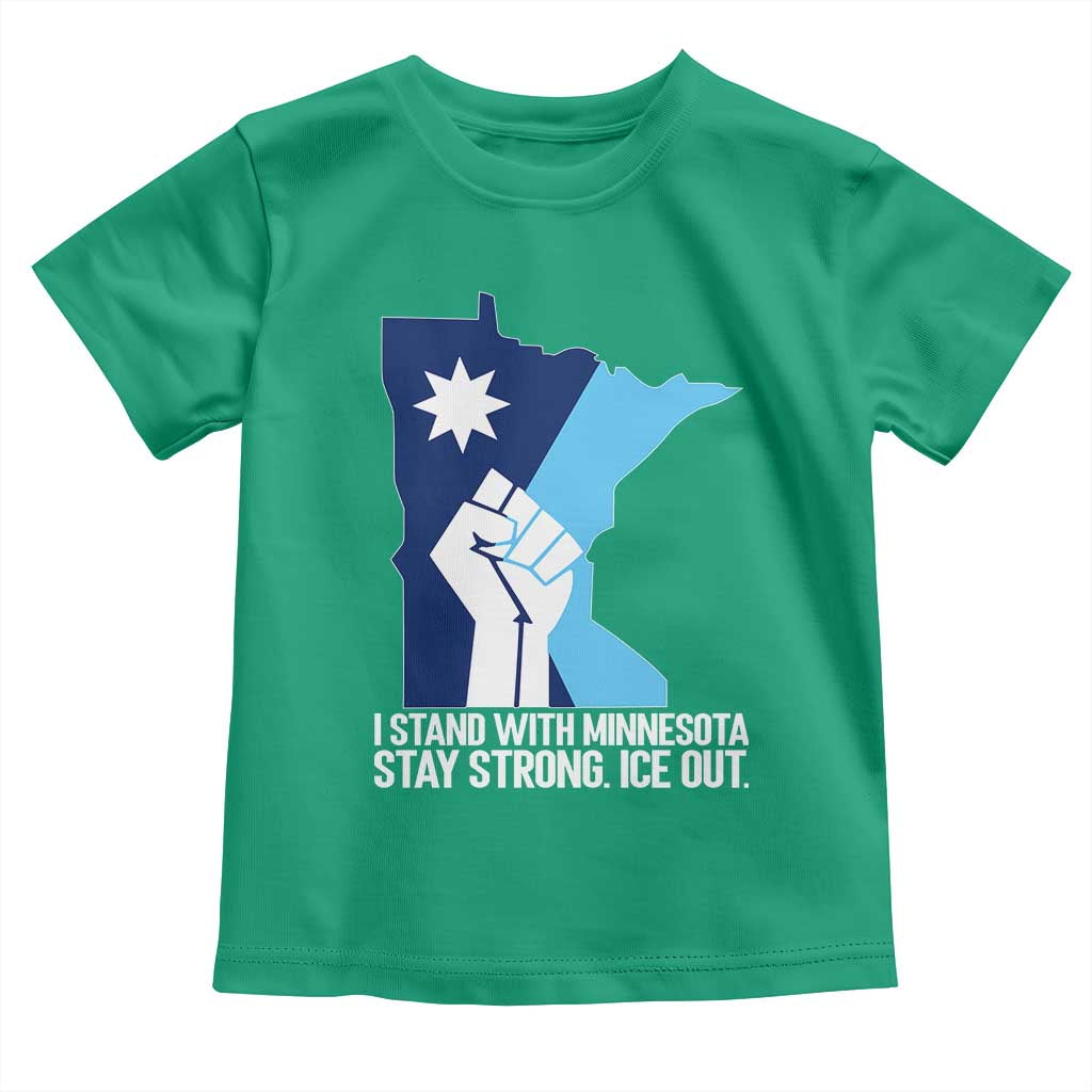 I Stand With Minnesota Toddler T Shirt Minnesota Flag Anti ICE Immigration Protest Resist