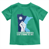 I Stand With Minnesota Toddler T Shirt Minnesota Flag Anti ICE Immigration Protest Resist