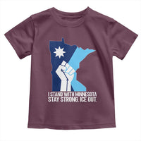 I Stand With Minnesota Toddler T Shirt Minnesota Flag Anti ICE Immigration Protest Resist