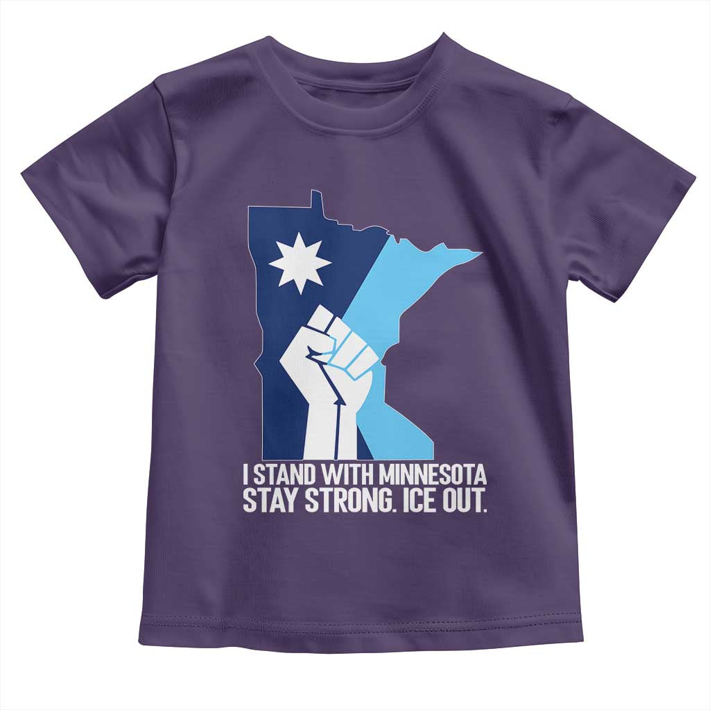 I Stand With Minnesota Toddler T Shirt Minnesota Flag Anti ICE Immigration Protest Resist