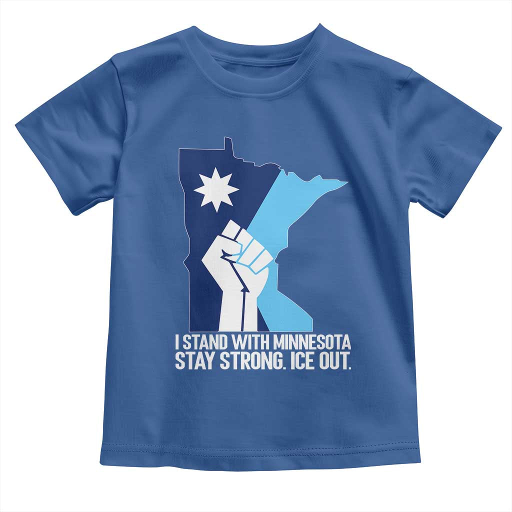I Stand With Minnesota Toddler T Shirt Minnesota Flag Anti ICE Immigration Protest Resist