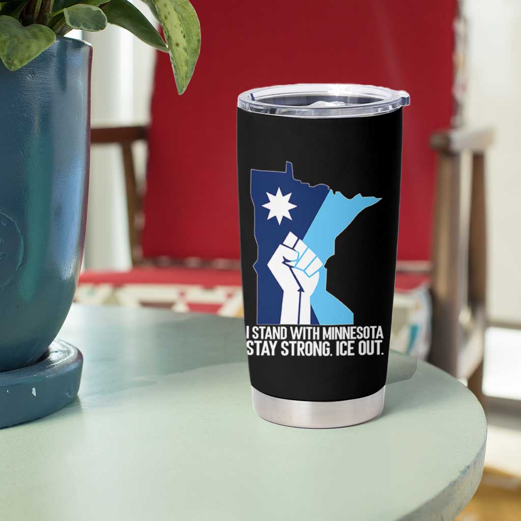 I Stand With Minnesota Tumbler Cup Minnesota Flag Anti ICE Immigration Protest Resist