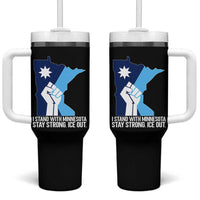 I Stand With Minnesota Tumbler With Handle Minnesota Flag Anti ICE Immigration Protest Resist