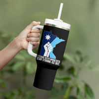 I Stand With Minnesota Tumbler With Handle Minnesota Flag Anti ICE Immigration Protest Resist