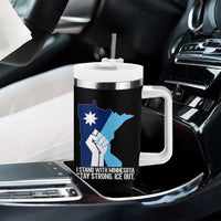 I Stand With Minnesota Tumbler With Handle Minnesota Flag Anti ICE Immigration Protest Resist