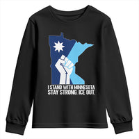 I Stand With Minnesota Youth Sweatshirt Minnesota Flag Anti ICE Immigration Protest Resist