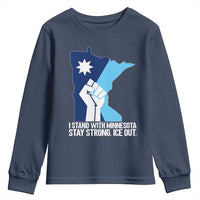 I Stand With Minnesota Youth Sweatshirt Minnesota Flag Anti ICE Immigration Protest Resist