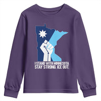I Stand With Minnesota Youth Sweatshirt Minnesota Flag Anti ICE Immigration Protest Resist