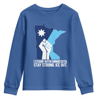 I Stand With Minnesota Youth Sweatshirt Minnesota Flag Anti ICE Immigration Protest Resist