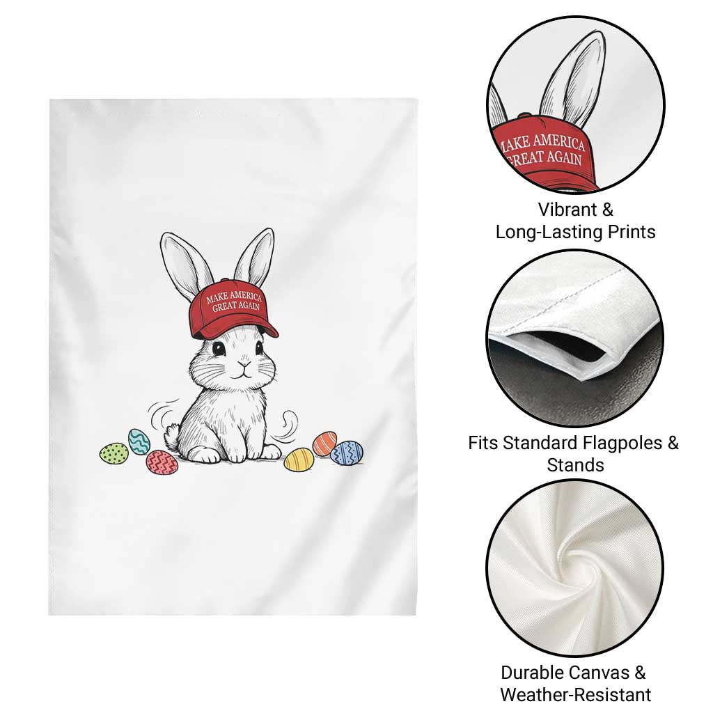 Funny Easter Bunny Wearing Hat American Garden Flag