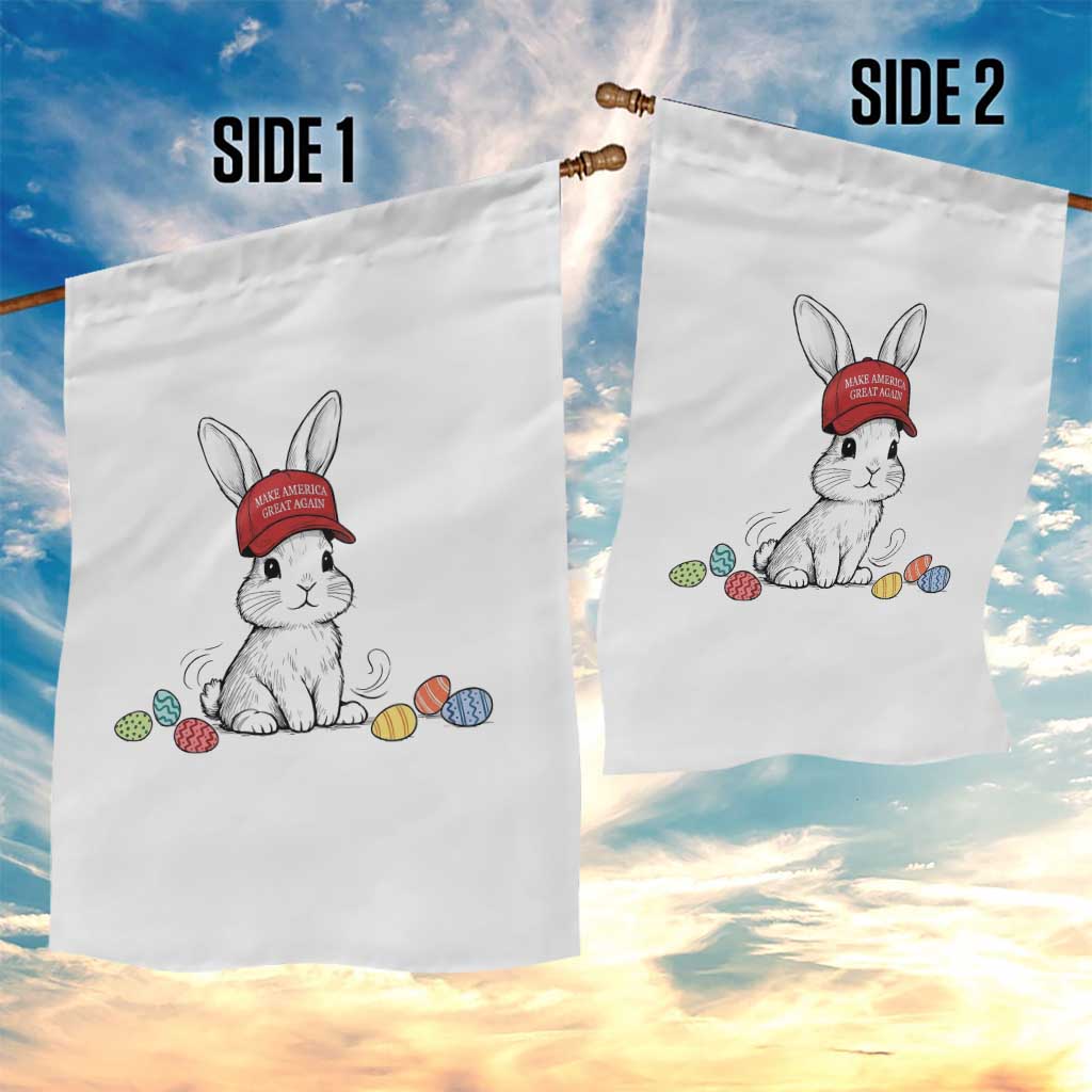 Funny Easter Bunny Wearing Hat American Garden Flag