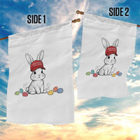 Funny Easter Bunny Wearing Hat American Garden Flag