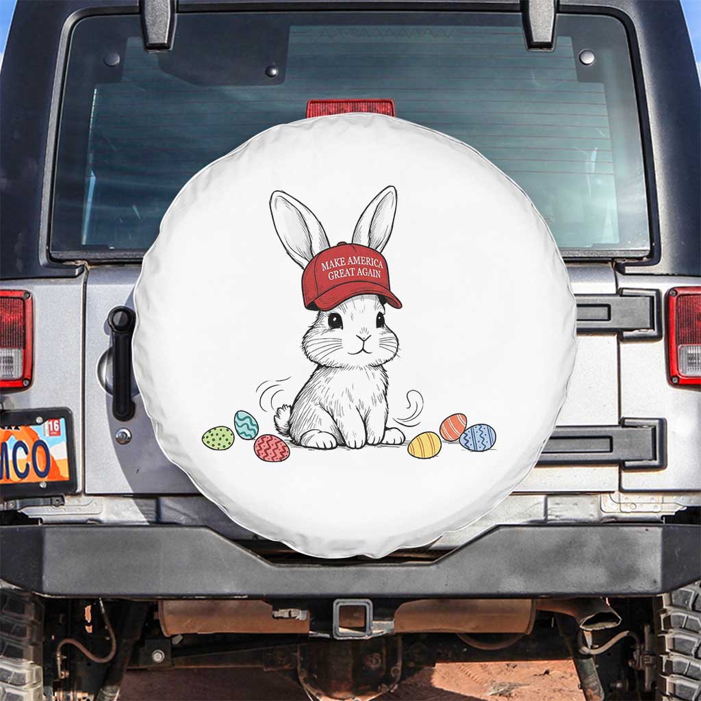 Funny Easter Bunny Wearing Hat American Spare Tire Cover