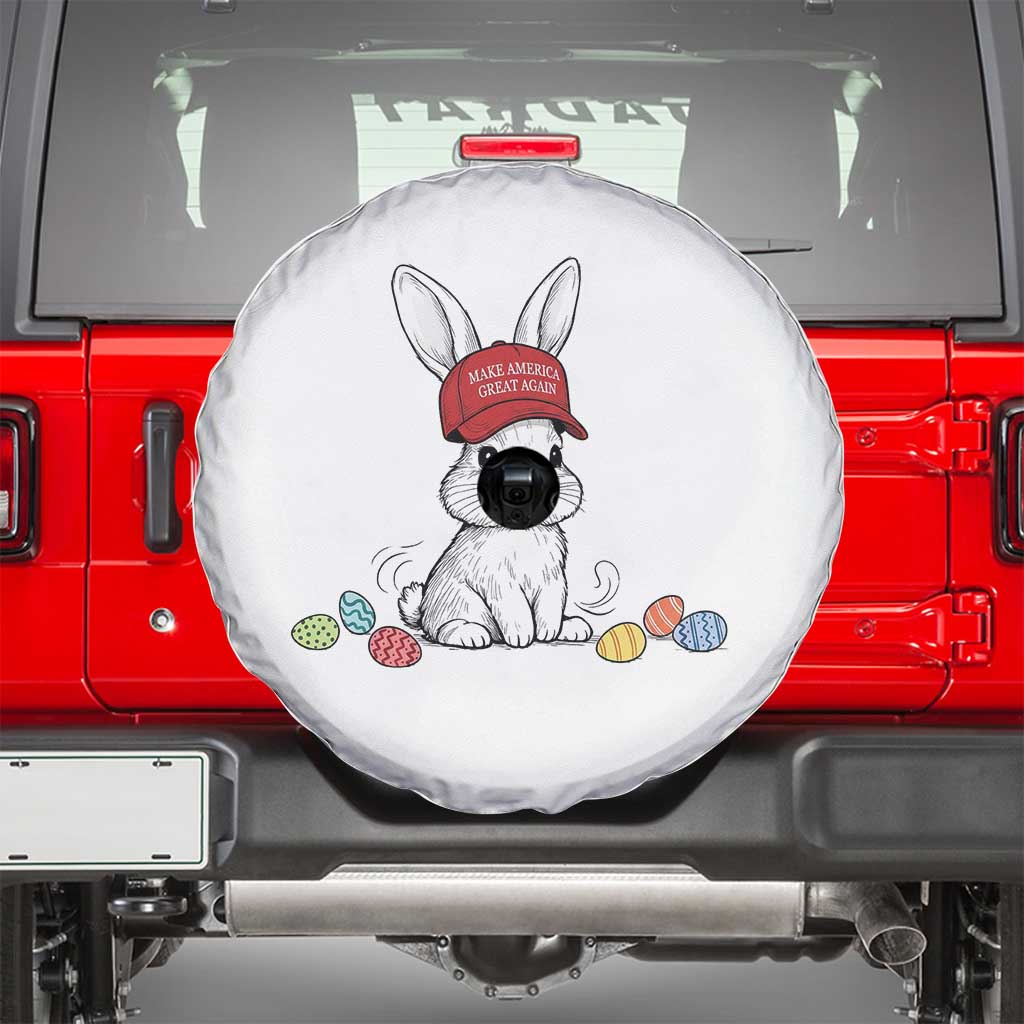 Funny Easter Bunny Wearing Hat American Spare Tire Cover
