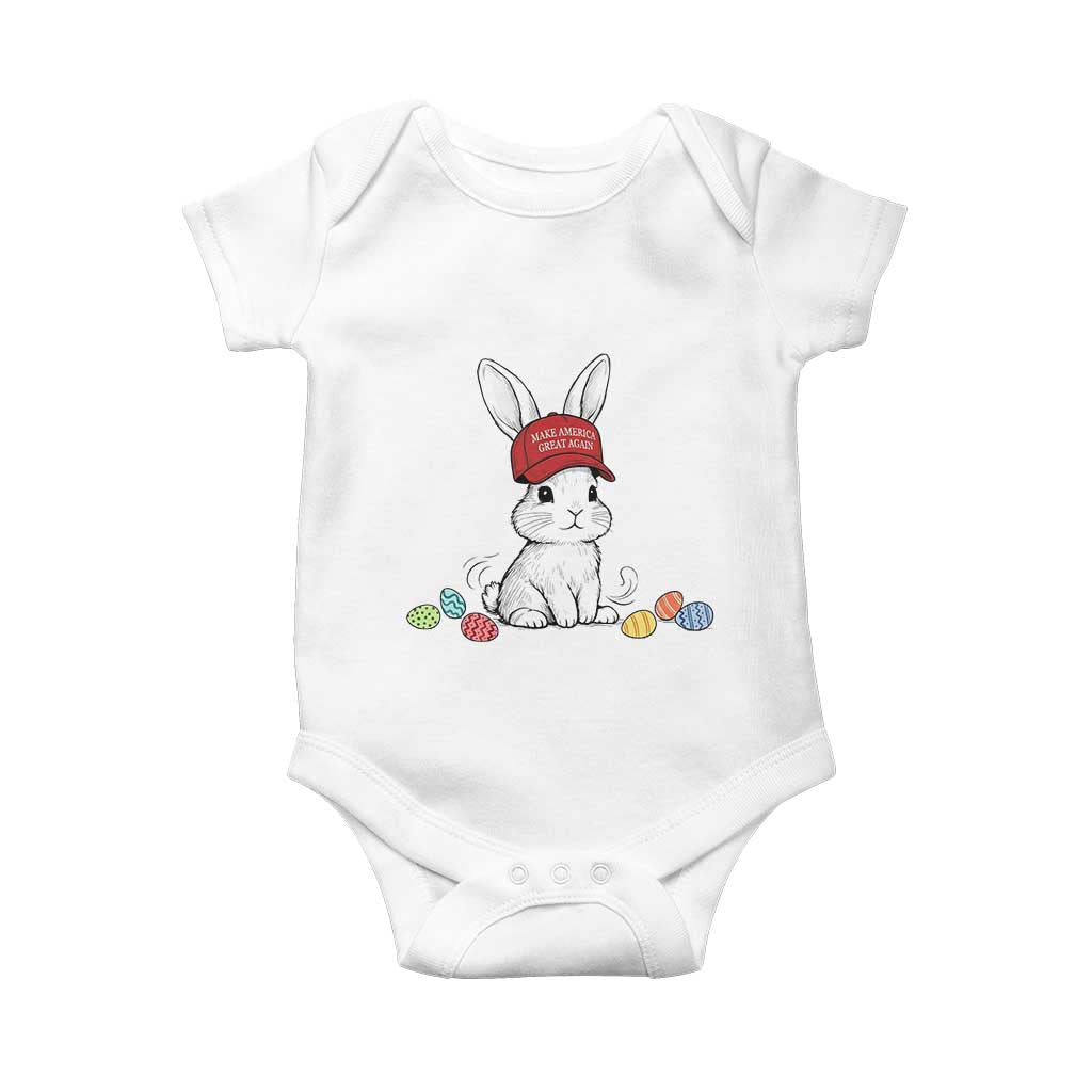 Funny Easter Bunny Wearing Hat American Baby Onesie
