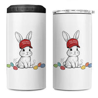 Funny Easter Bunny Wearing Hat American 4 in 1 Can Cooler Tumbler
