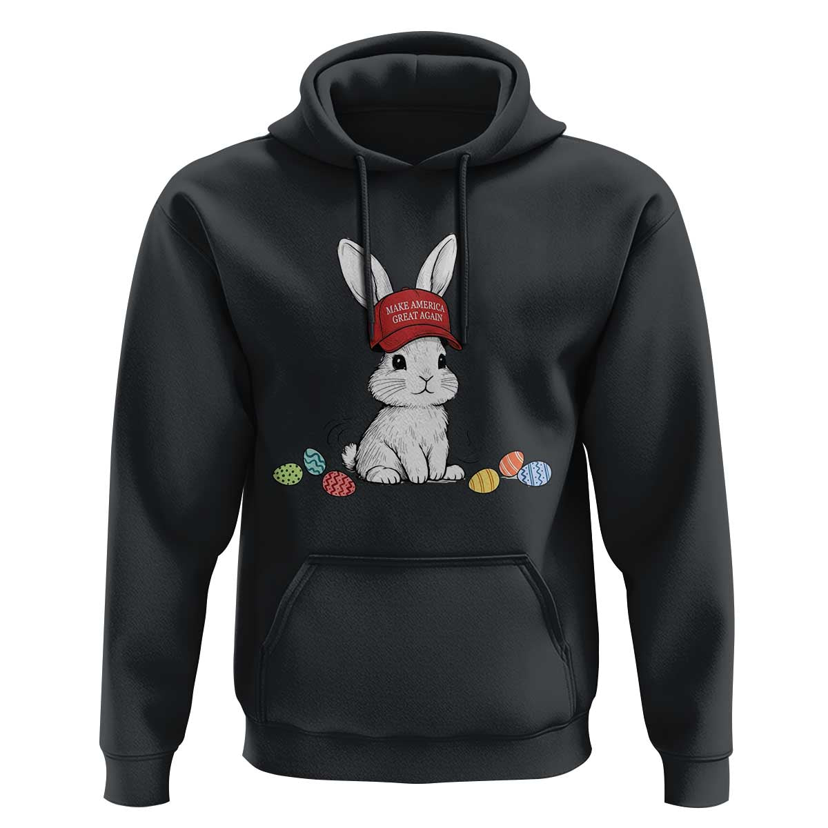 Funny Easter Bunny Wearing Hat American Hoodie
