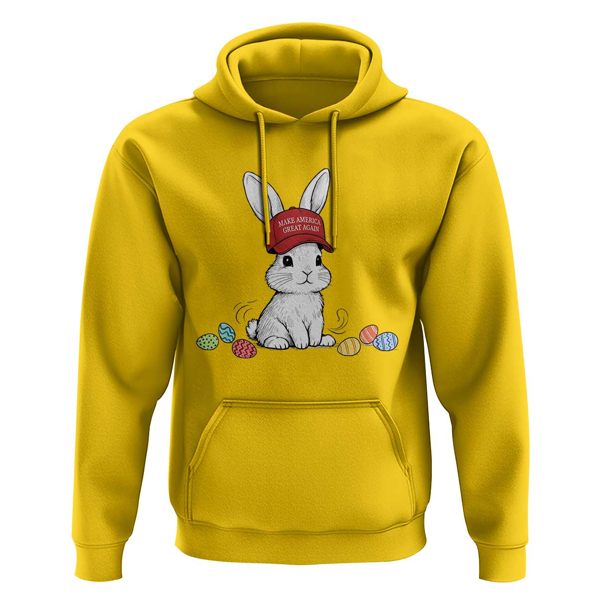 Funny Easter Bunny Wearing Hat American Hoodie