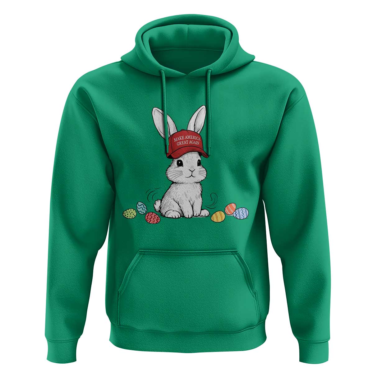 Funny Easter Bunny Wearing Hat American Hoodie