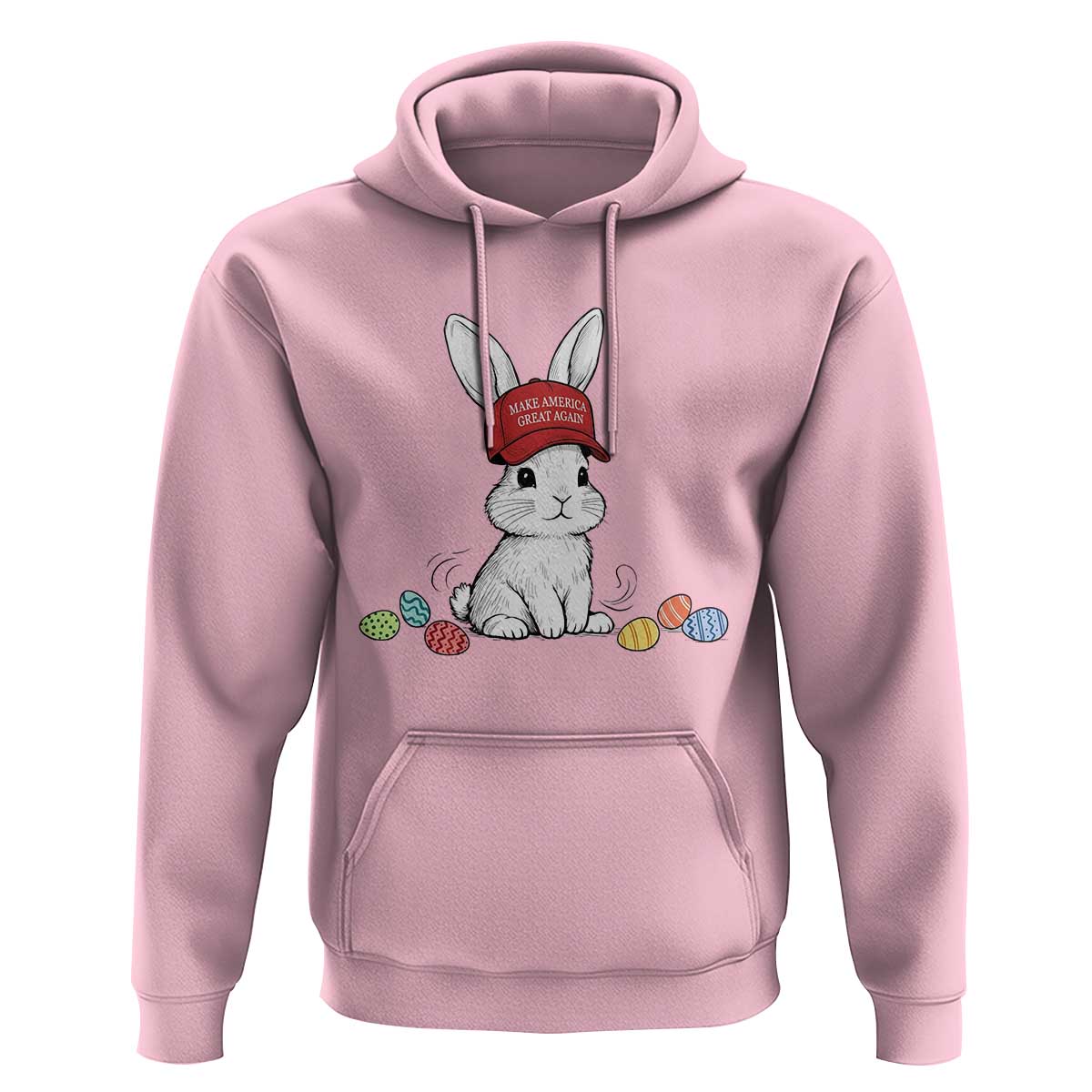 Funny Easter Bunny Wearing Hat American Hoodie
