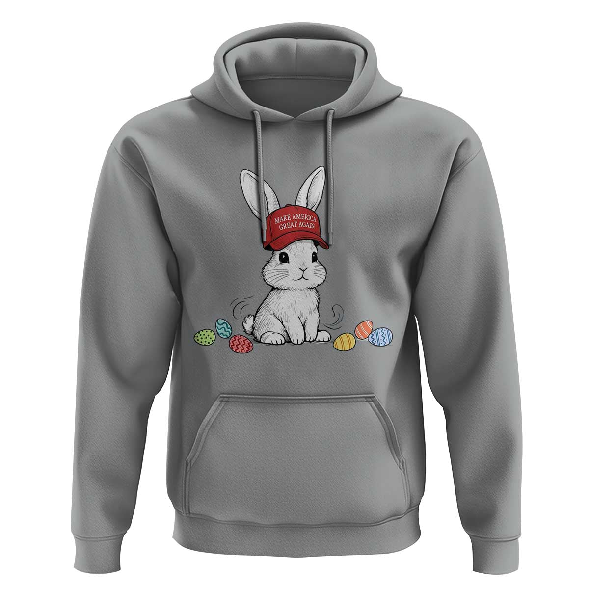 Funny Easter Bunny Wearing Hat American Hoodie