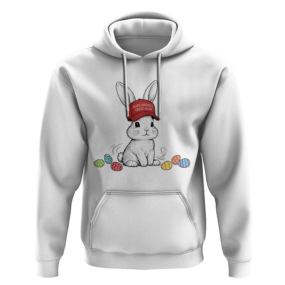 Funny Easter Bunny Wearing Hat American Hoodie