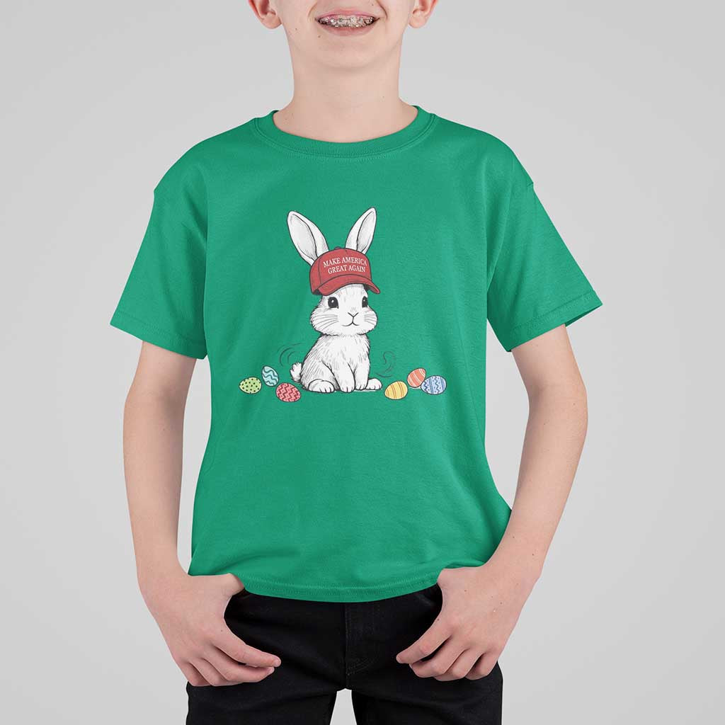 Funny Easter Bunny Wearing Hat American T Shirt For Kid
