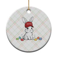 Funny Easter Bunny Wearing Hat American Ceramic Ornament