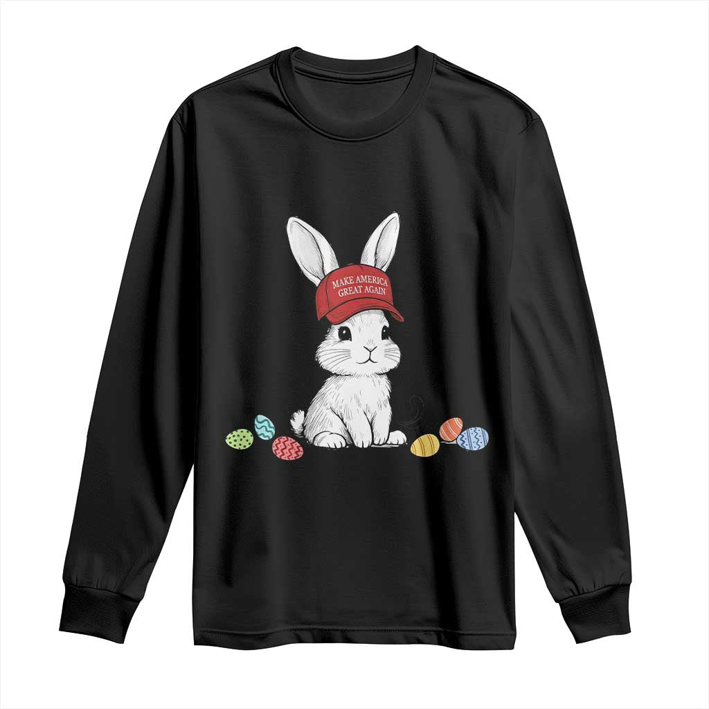 Funny Easter Bunny Wearing Hat American Long Sleeve Shirt