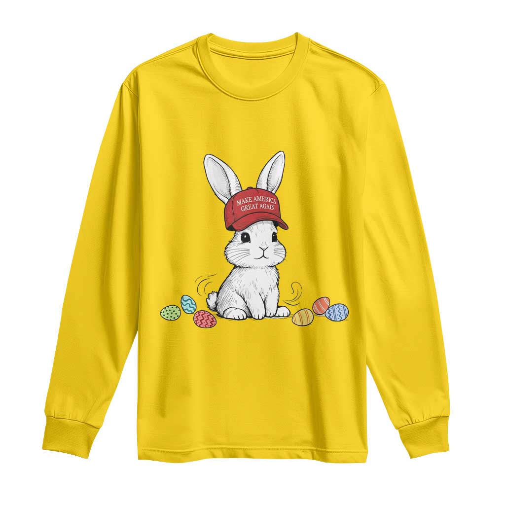 Funny Easter Bunny Wearing Hat American Long Sleeve Shirt