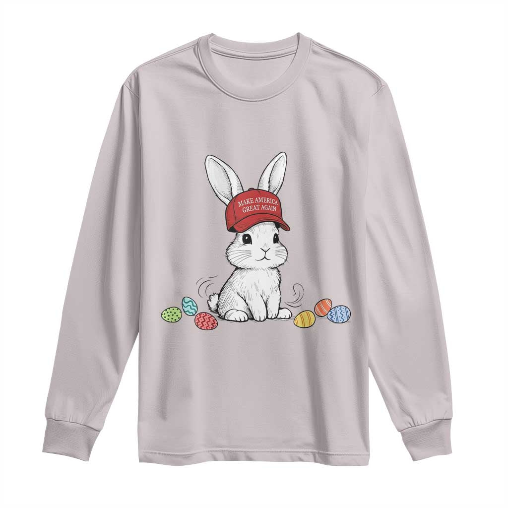 Funny Easter Bunny Wearing Hat American Long Sleeve Shirt