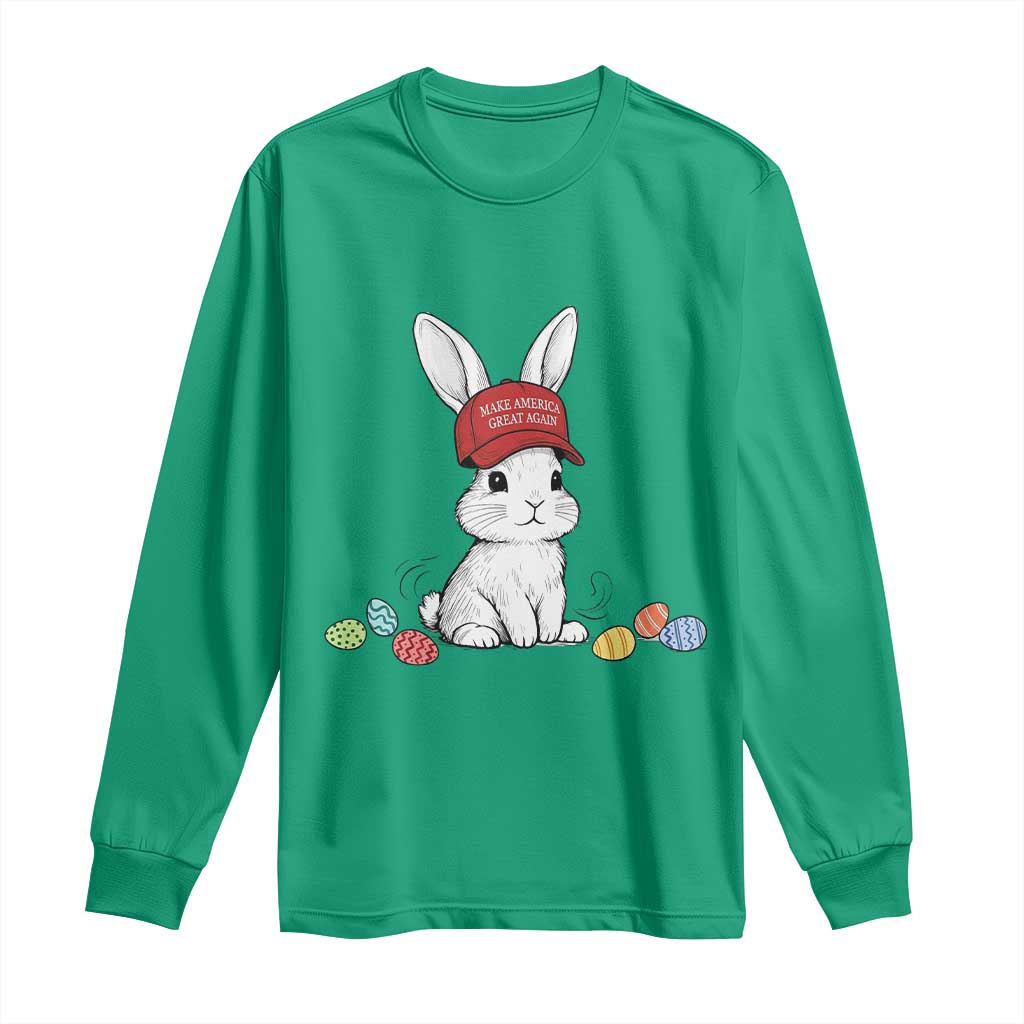 Funny Easter Bunny Wearing Hat American Long Sleeve Shirt