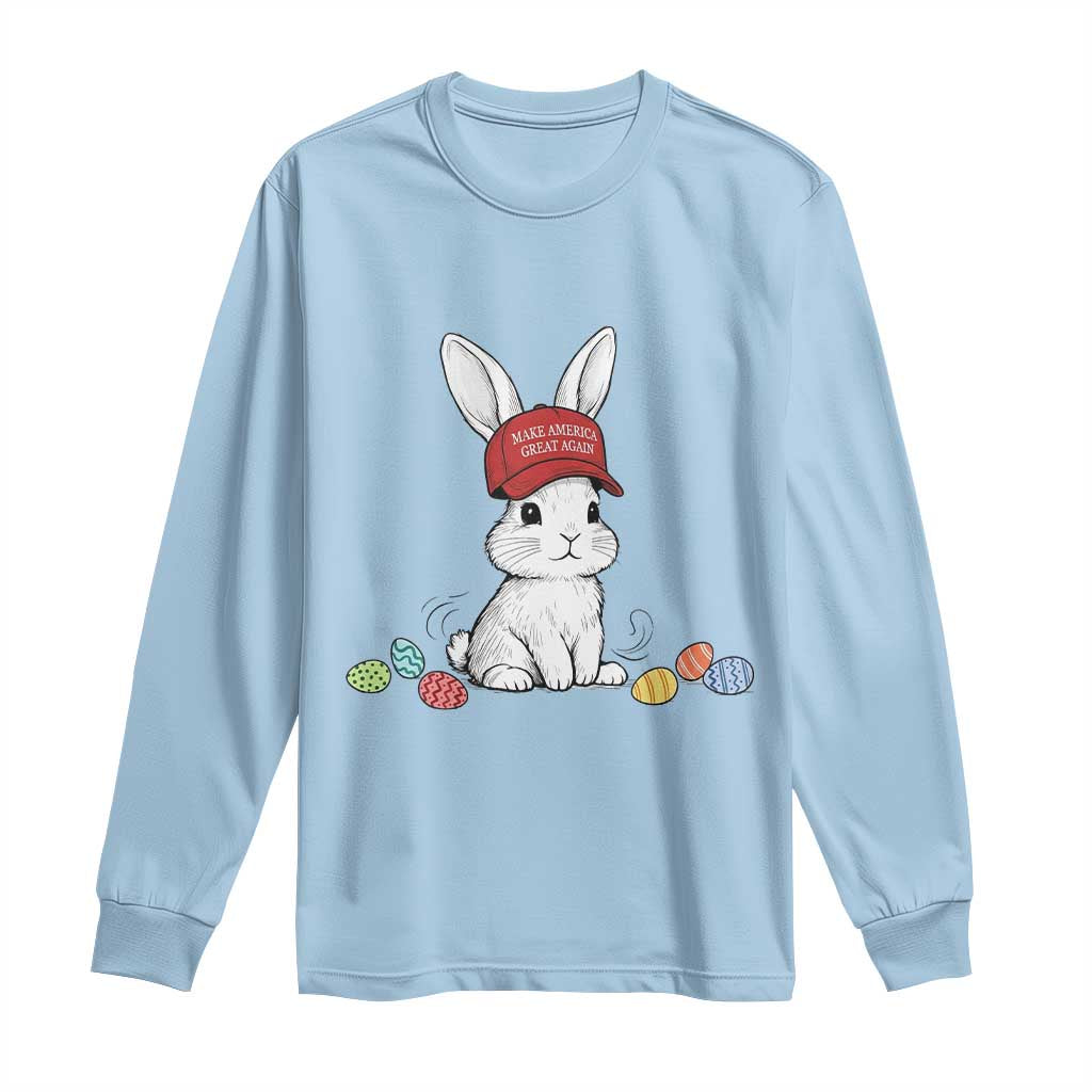 Funny Easter Bunny Wearing Hat American Long Sleeve Shirt