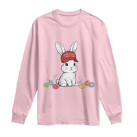 Funny Easter Bunny Wearing Hat American Long Sleeve Shirt
