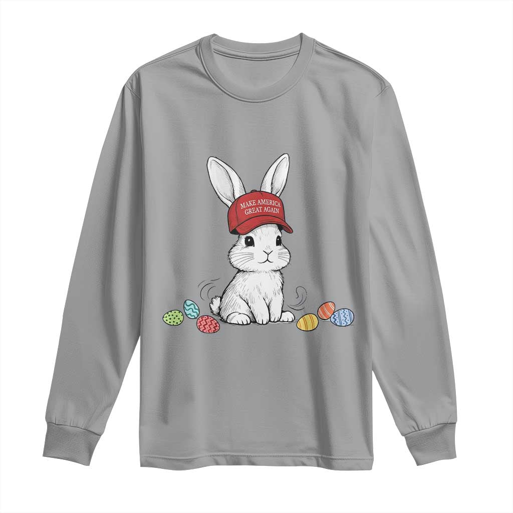 Funny Easter Bunny Wearing Hat American Long Sleeve Shirt