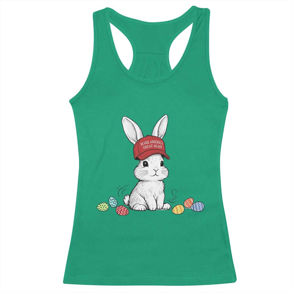 Funny Easter Bunny Wearing Hat American Racerback Tank Top