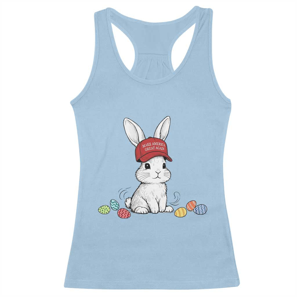 Funny Easter Bunny Wearing Hat American Racerback Tank Top