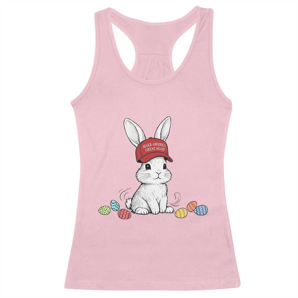Funny Easter Bunny Wearing Hat American Racerback Tank Top