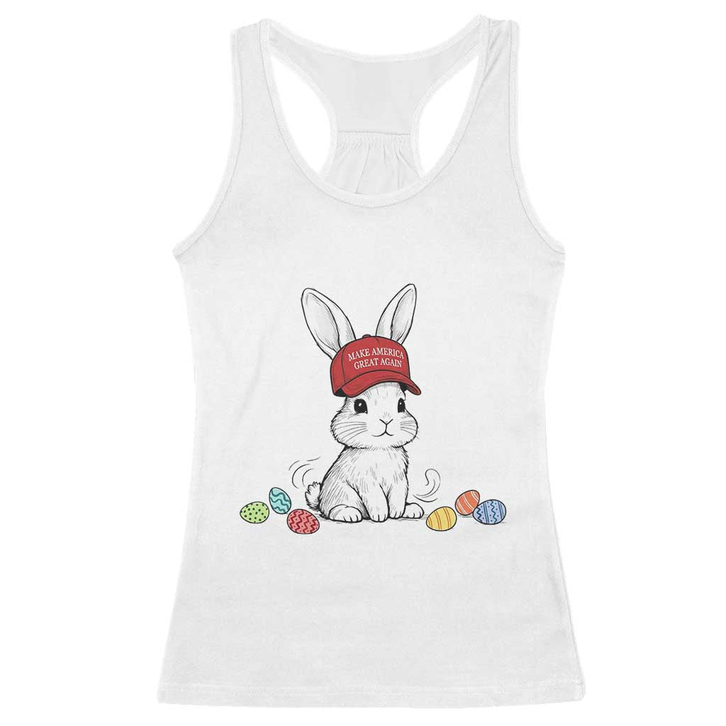 Funny Easter Bunny Wearing Hat American Racerback Tank Top