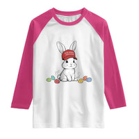 Funny Easter Bunny Wearing Hat American Raglan Shirt