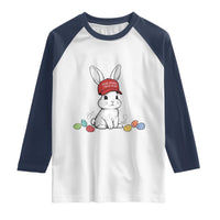 Funny Easter Bunny Wearing Hat American Raglan Shirt