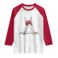 Funny Easter Bunny Wearing Hat American Raglan Shirt