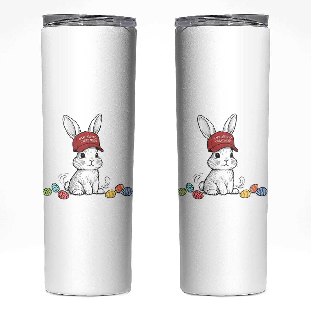 Funny Easter Bunny Wearing Hat American Skinny Tumbler