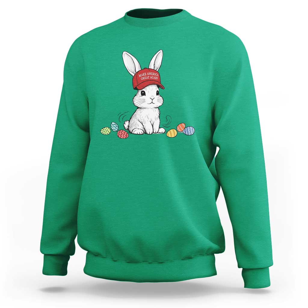 Funny Easter Bunny Wearing Hat American Sweatshirt